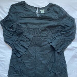 Sheer black long sleeve blouse in size 4 or small.